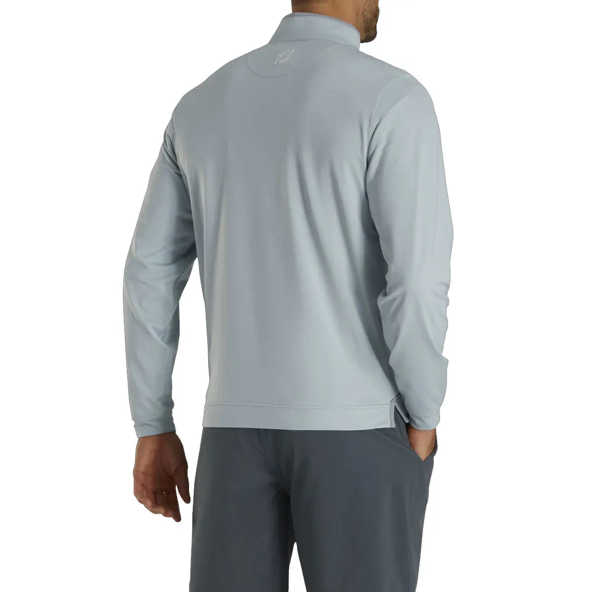 FootJoy Lightweight Stripe Grey Mens Golf 1/4 Zip Pullover