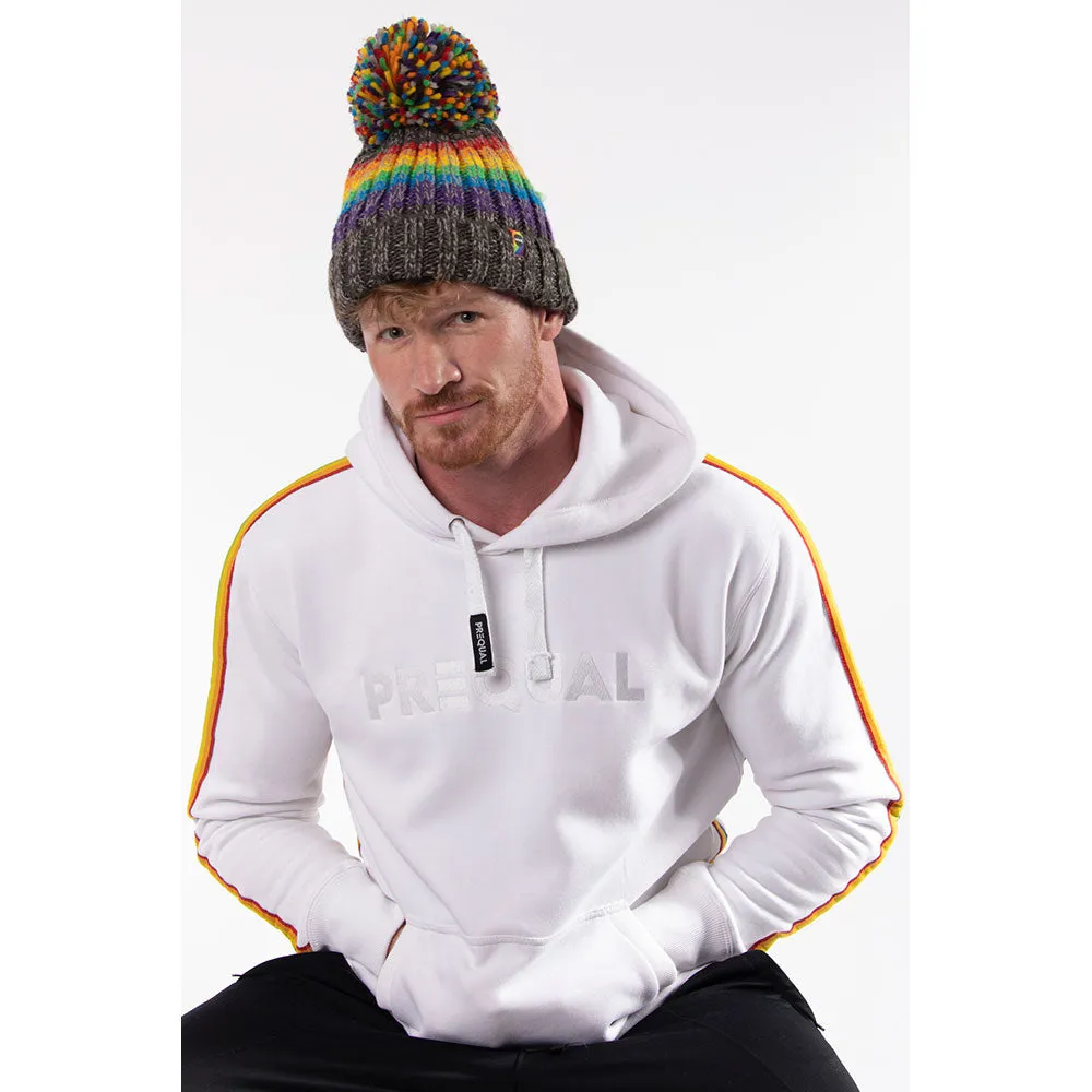 Gay Pride Rainbow Luxury Super Sherpa Fleece Lined Reflective Bobble Hat - Graphite