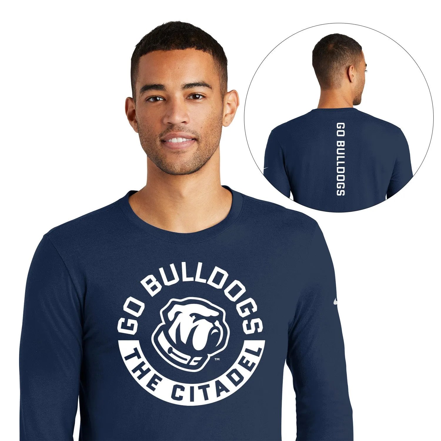 Go Bulldogs,The Citadel ,Nike Core Cotton Long Sleeve Tee