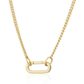 Gold Plated Paperclip Curb Chain Necklace