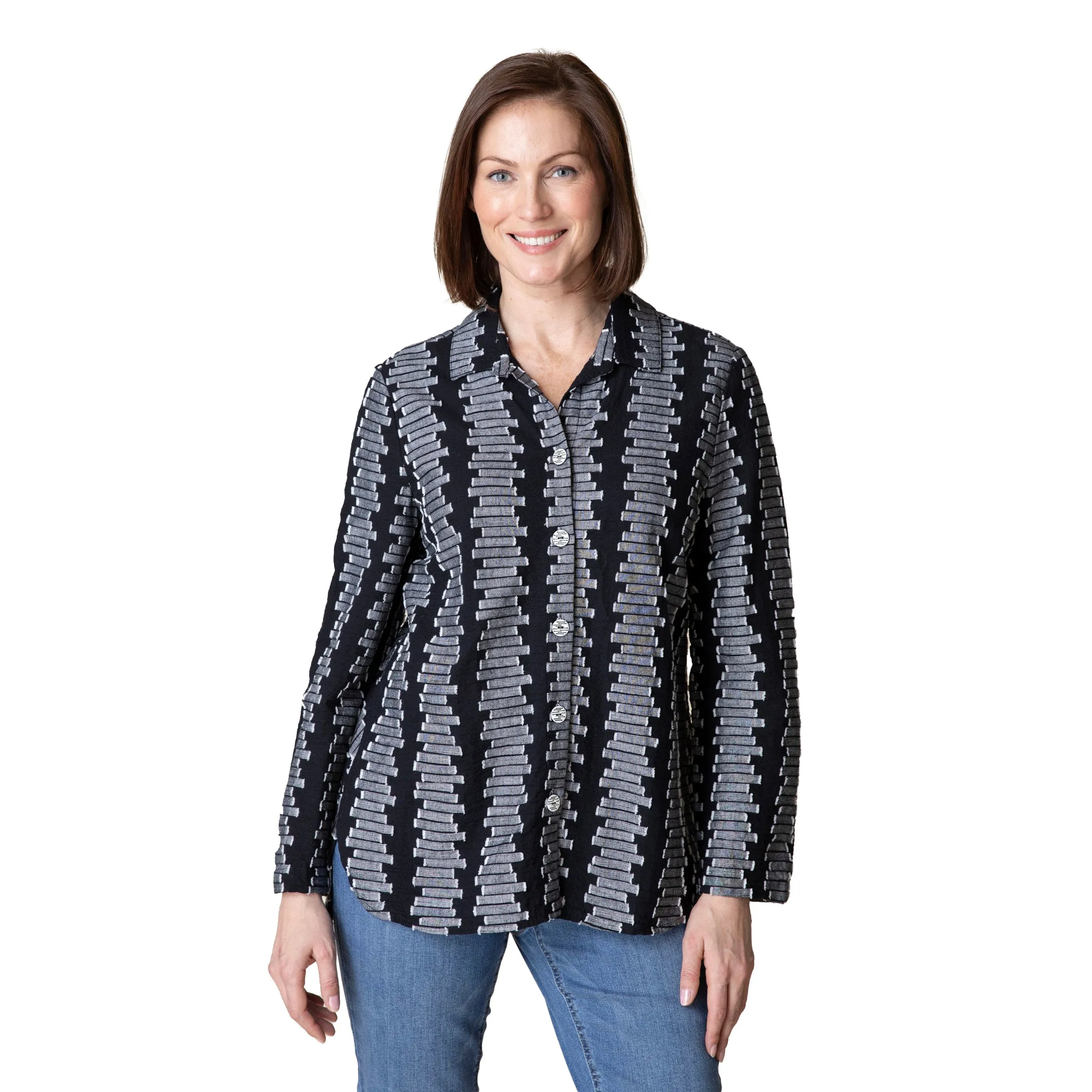 Habitat Embroidered Cotton Wrap Around Shirt - 48447