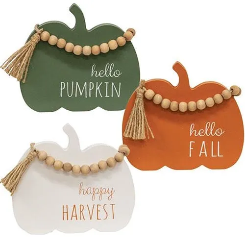 Happy Harvest White Chunky Pumpkin Sitter