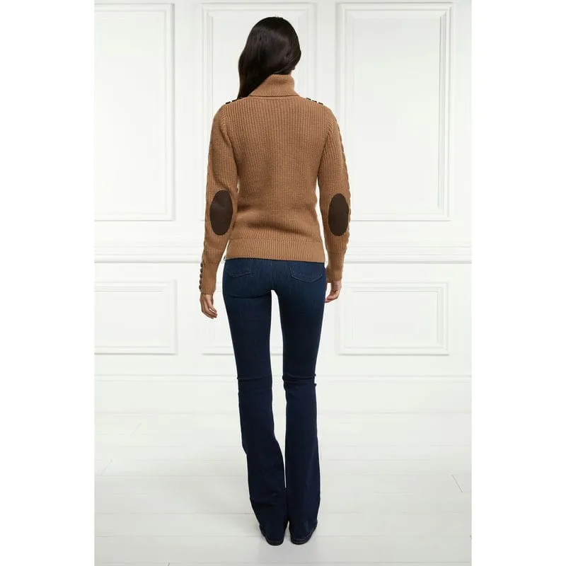 Holland Cooper Country Merino Roll Neck Ladies Knit - Caramel