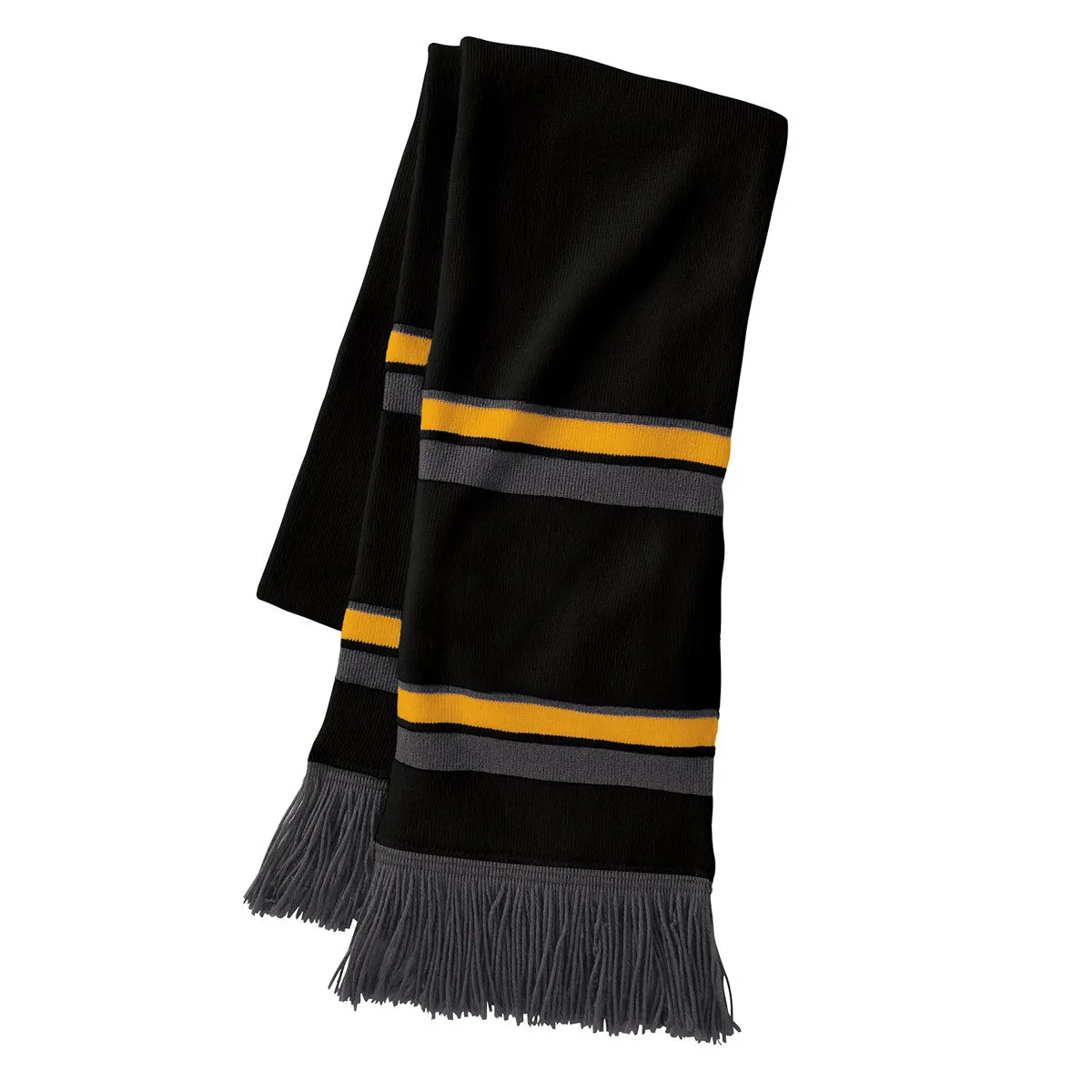 Holloway Black/Light Gold/Graphite Acrylic Rib Knit Comeback Scarf