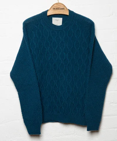 Hook Raglan Knit Blue