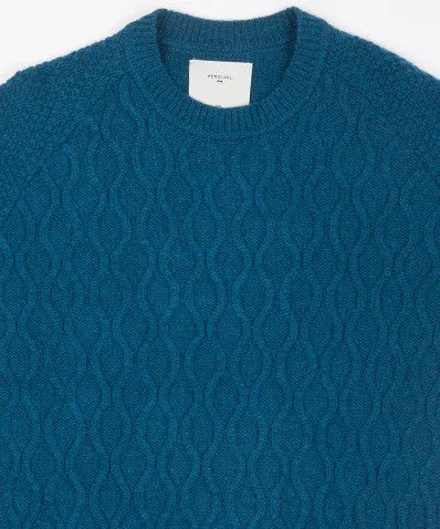 Hook Raglan Knit Blue