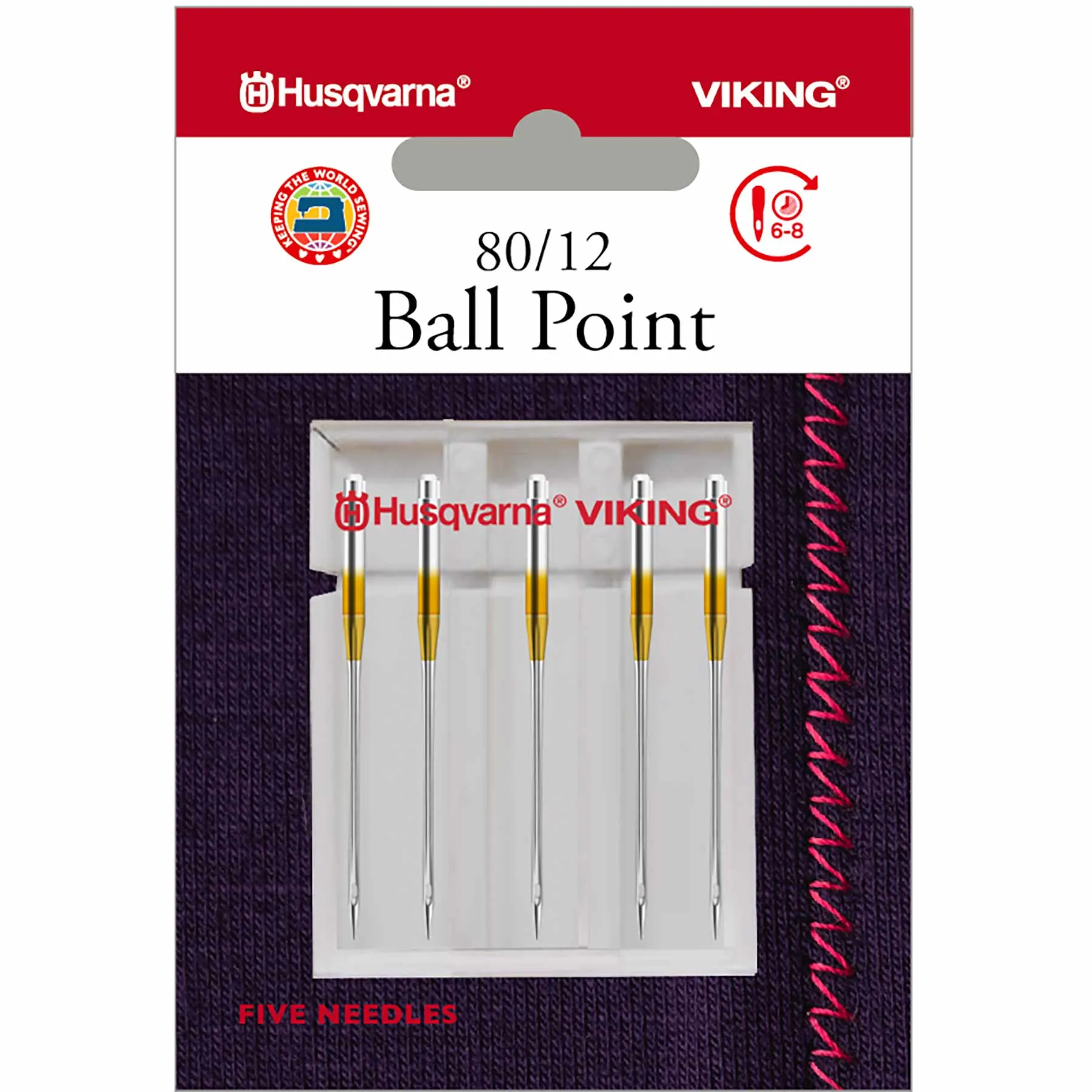 HUSQVARNA® VIKING® Ball Point Needles Size 80/12 5-Pack