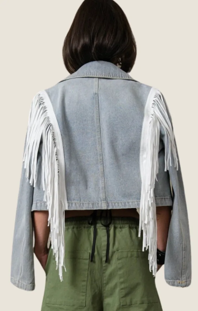 Ishani Denim Fringe Jacket