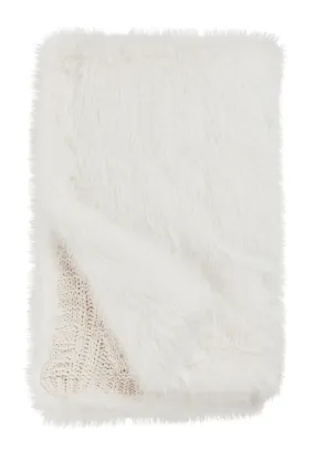 IVORY FOX FAUX FUR APRES SKI THROW 60X72