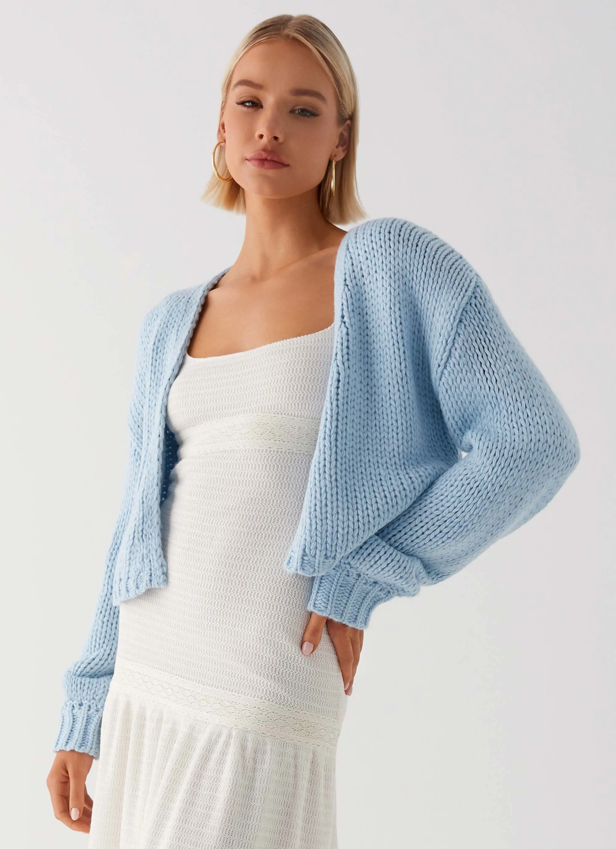 Jasleen Knit Cardigan - Blue