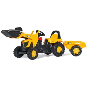 JCB Pedal Tractor with Frontloader & Trailer