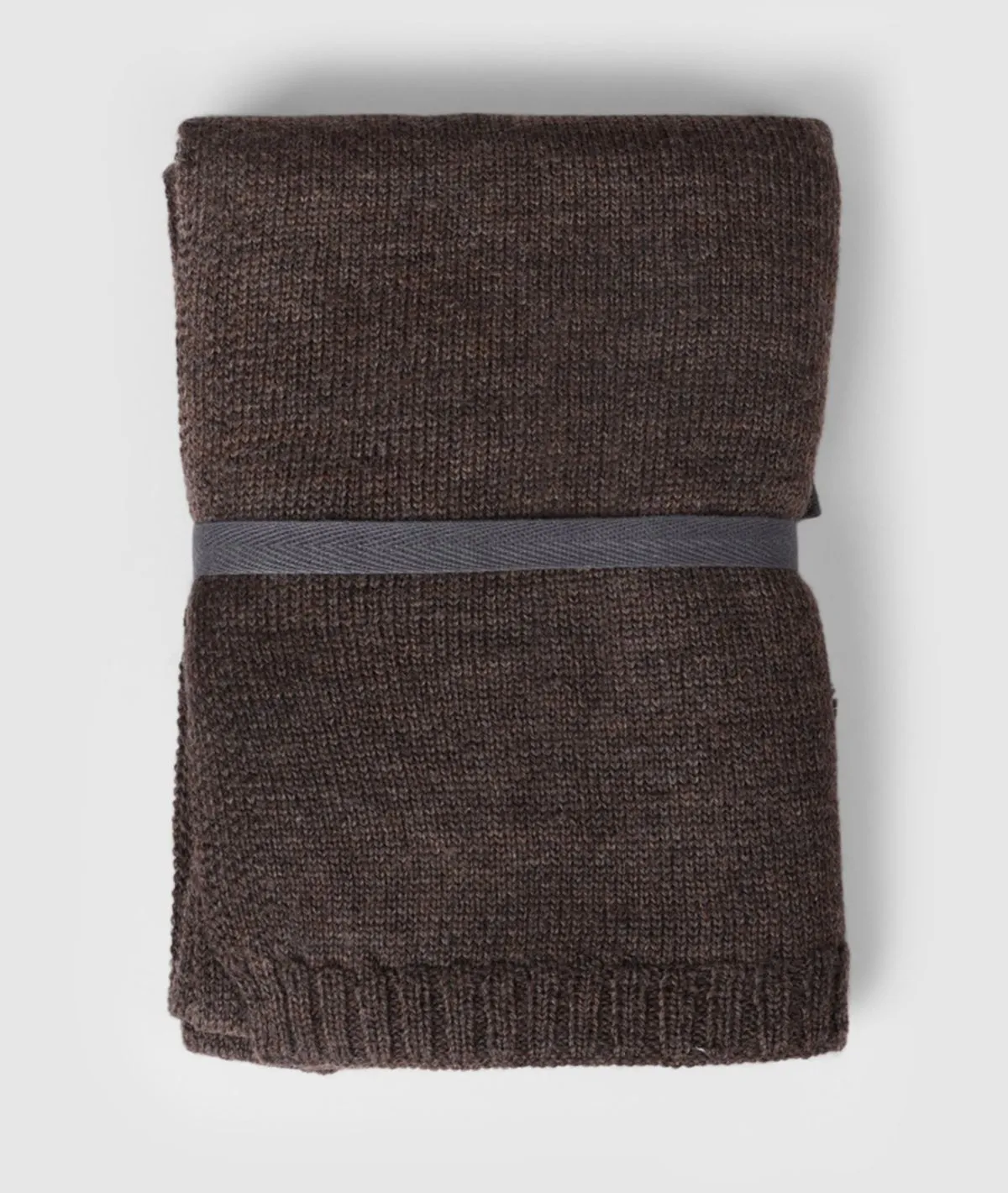 Jersey Knit Pure Merino Wool Scarf (Dark Brown Melange)