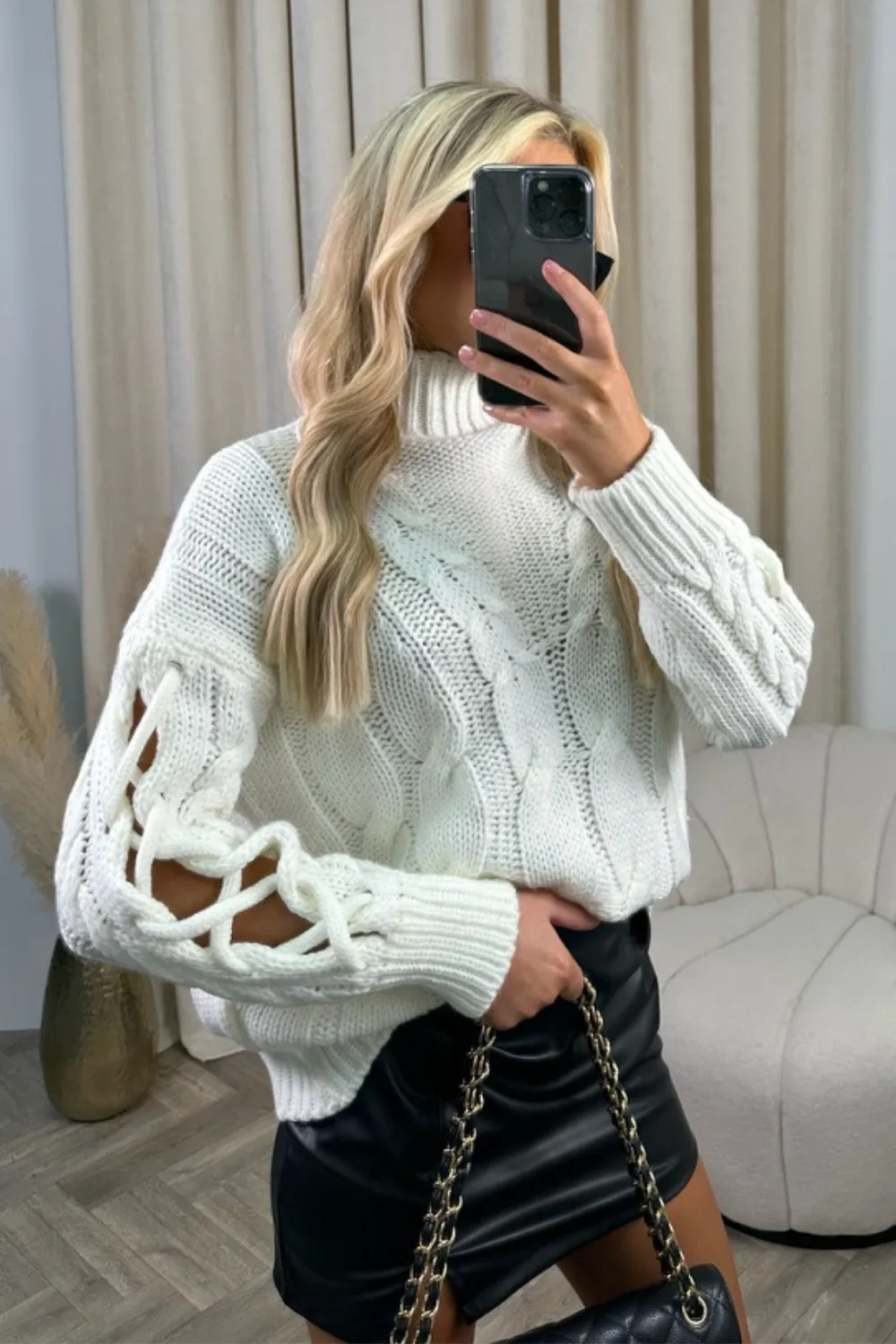 Joesphine cream cable knit jumper