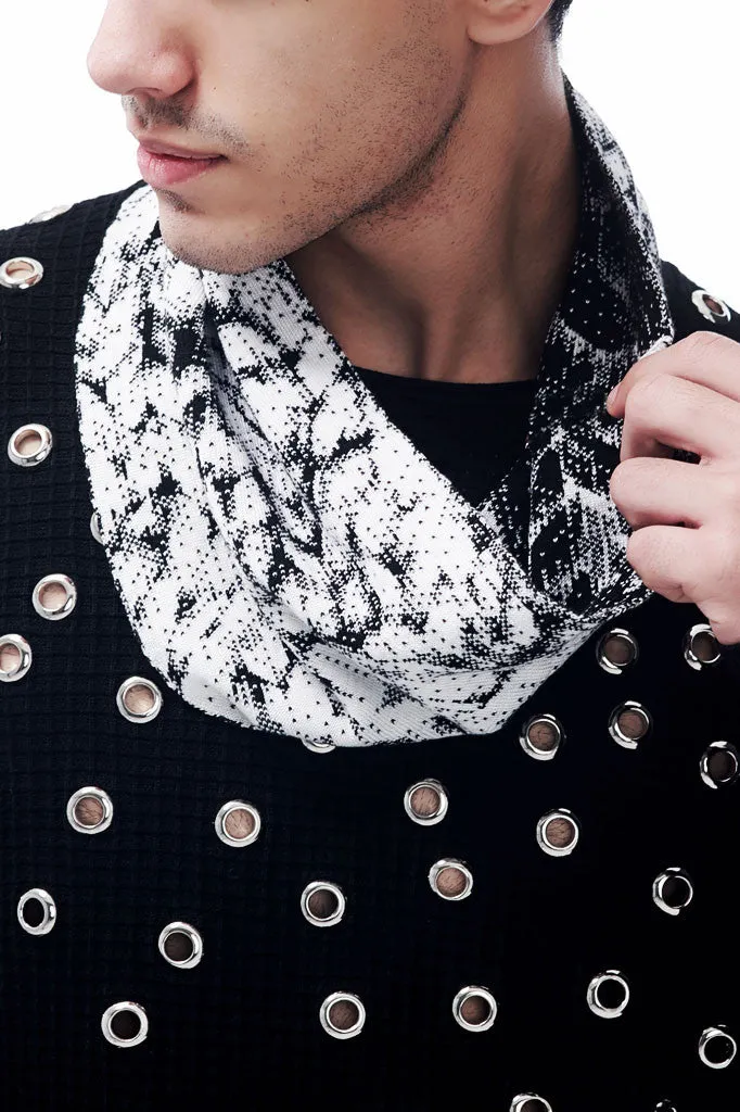 Johan Ku Signature Chunky Knitting Pattern Knitted Jacquard Snood