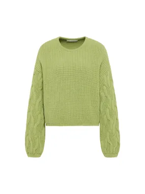 Lanius Pullover mit Zopfmuster GOTS fern