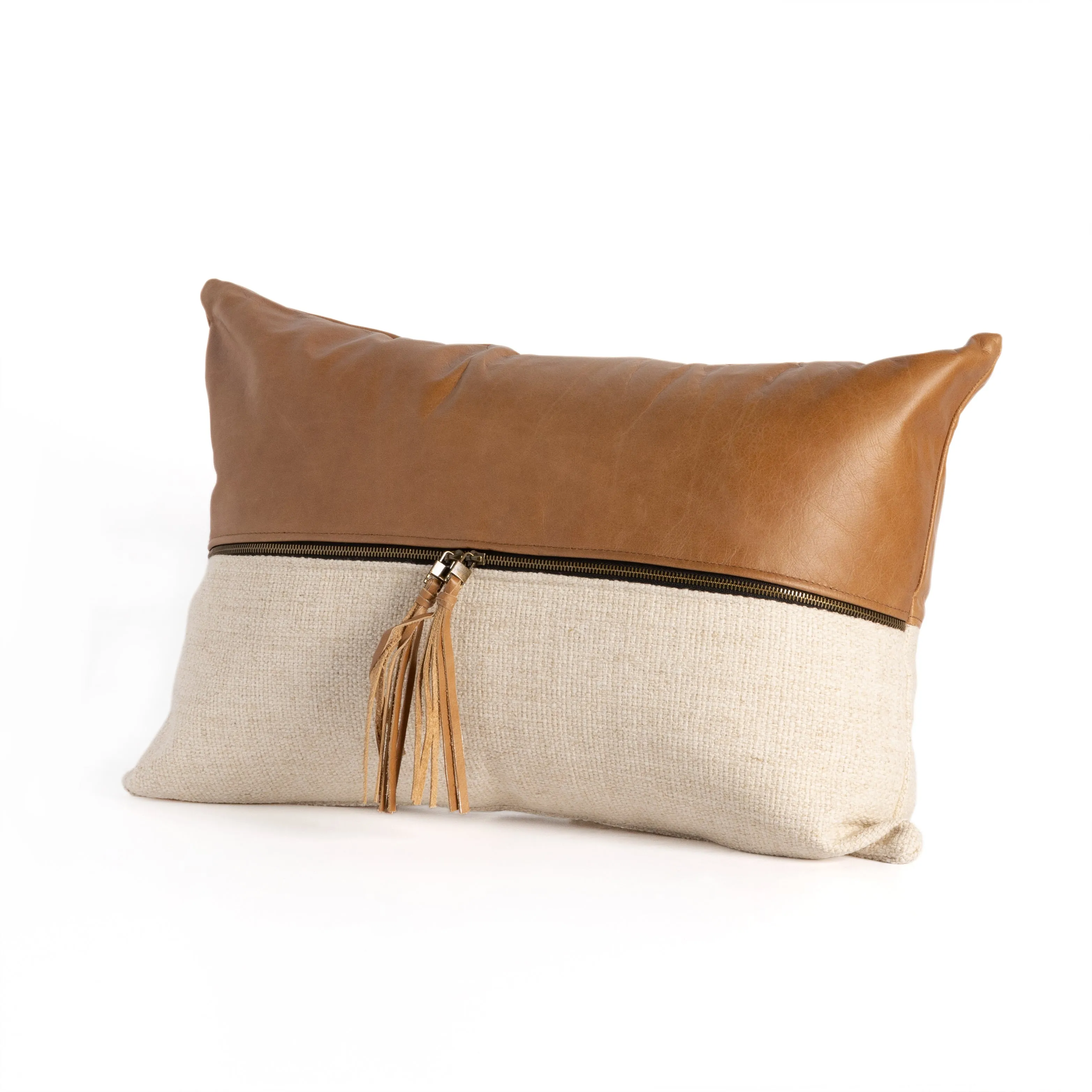 Leather & Linen Pillow