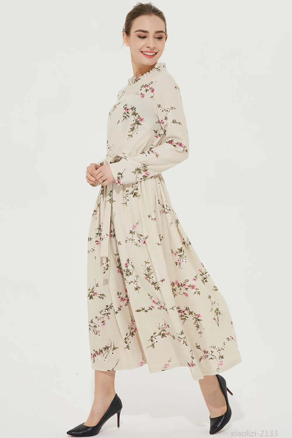 long sleeves garden party dress for women 2133