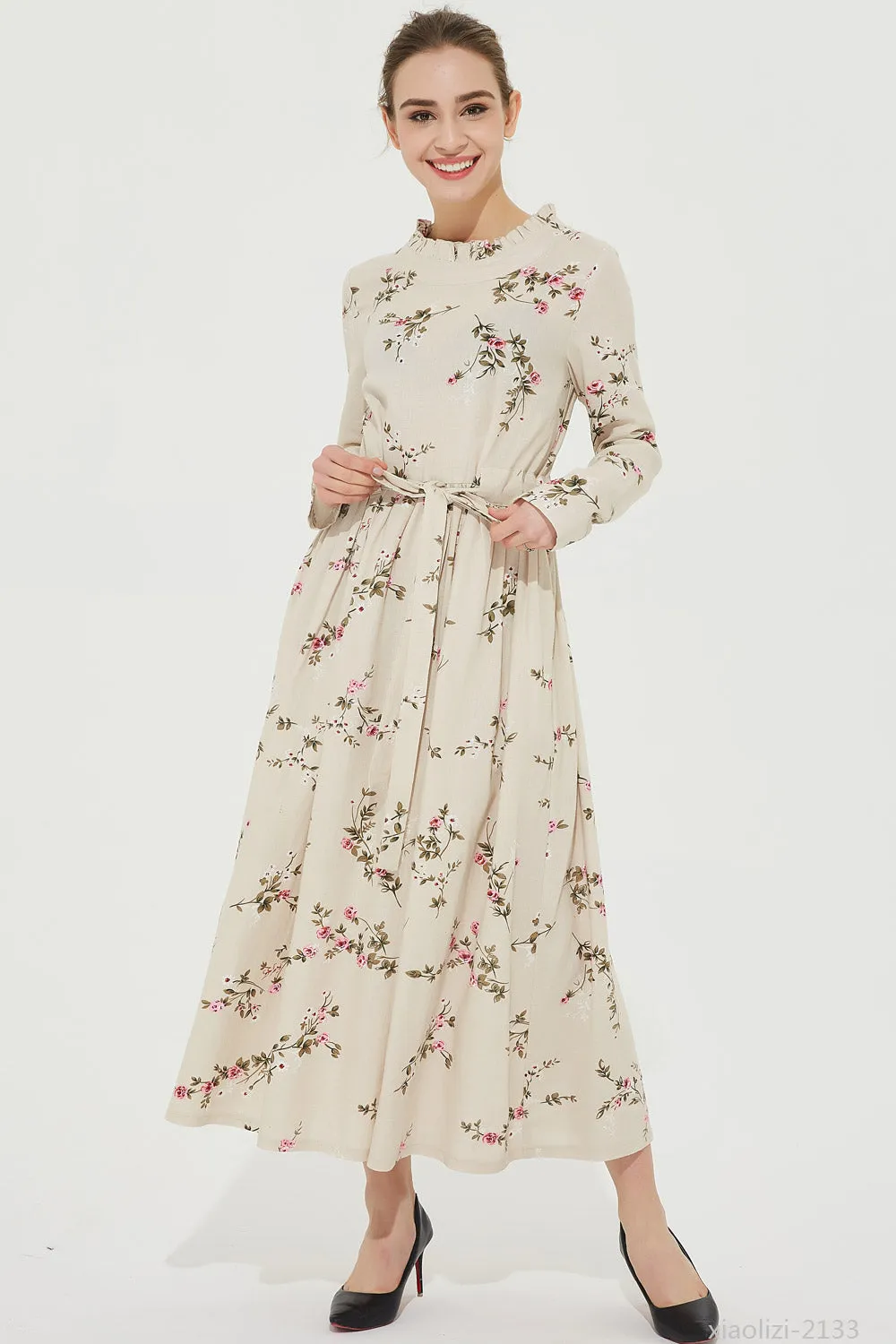 long sleeves garden party dress for women 2133