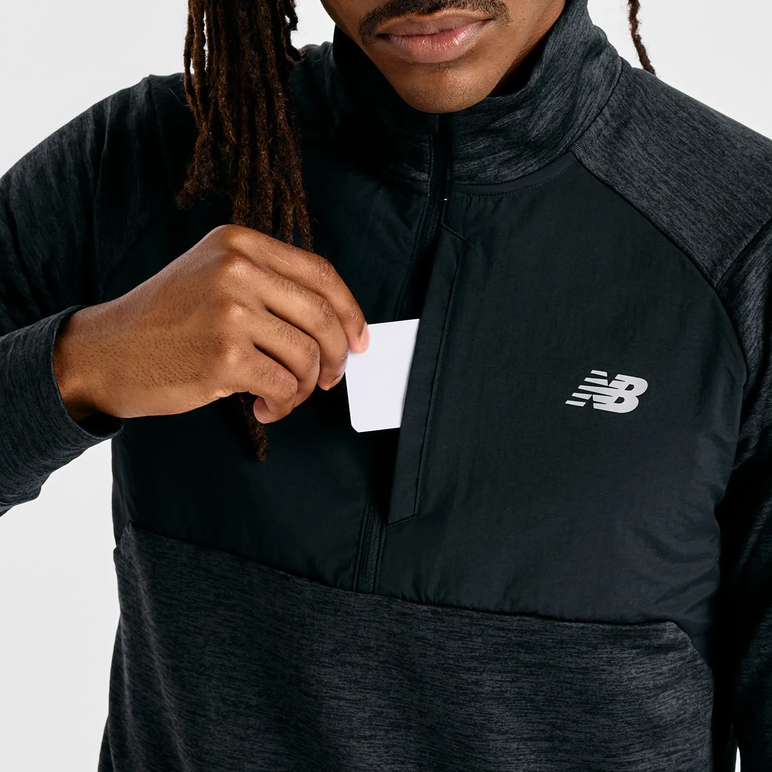 MEN'S HEAT GRID HALF ZIP - BLACK