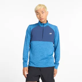 MEN'S HEAT GRID HALF ZIP - HERON BLUE