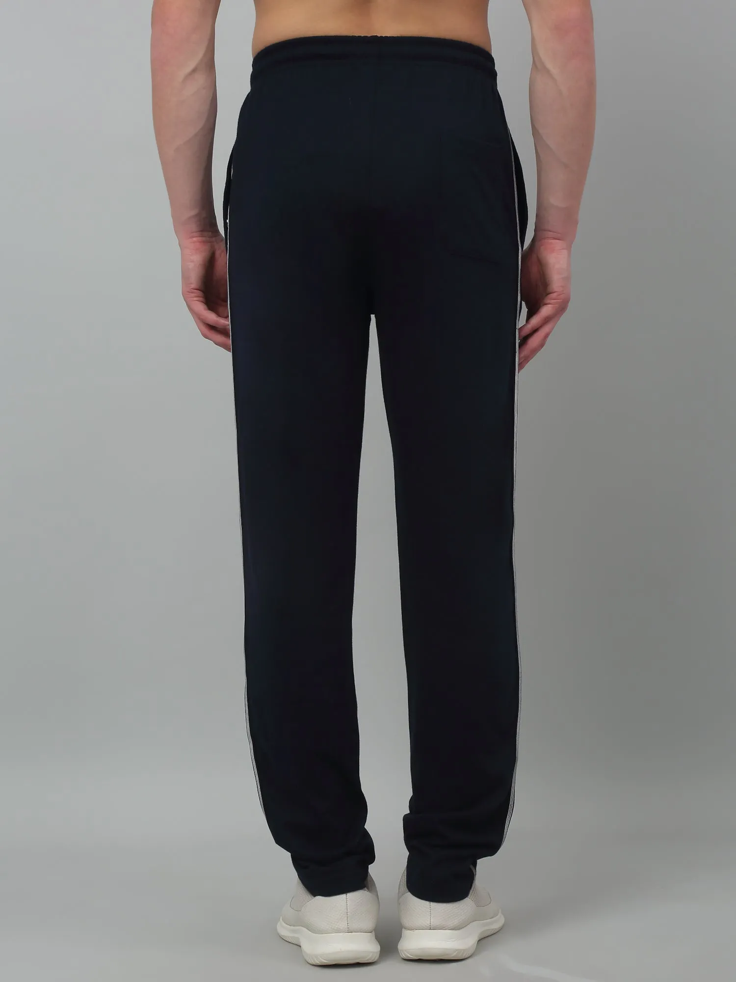 Men's Navy Blue Summer Solid Drawstring Casual Track Pant