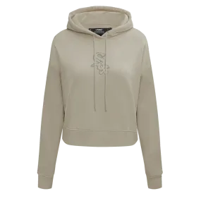 MLB CHICAGO WHITE SOX NEUTRAL WOMEN'S CROPPED PO HOODIE (TAUPE)