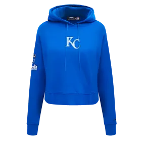 MLB KANSAS CITY ROYALS CLASSIC WOMEN'S CROPPED PO HOODIE (ROYAL BLUE)