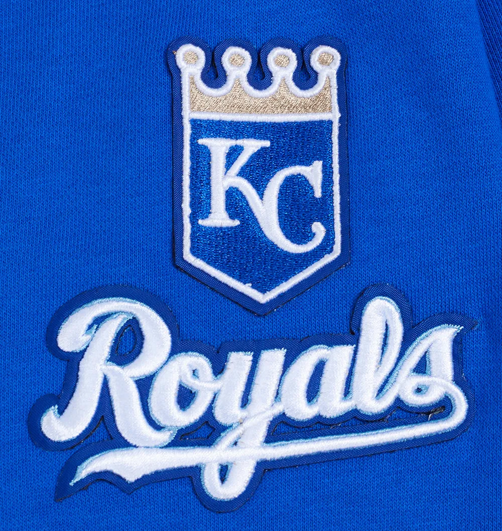 MLB KANSAS CITY ROYALS CLASSIC WOMEN'S CROPPED PO HOODIE (ROYAL BLUE)