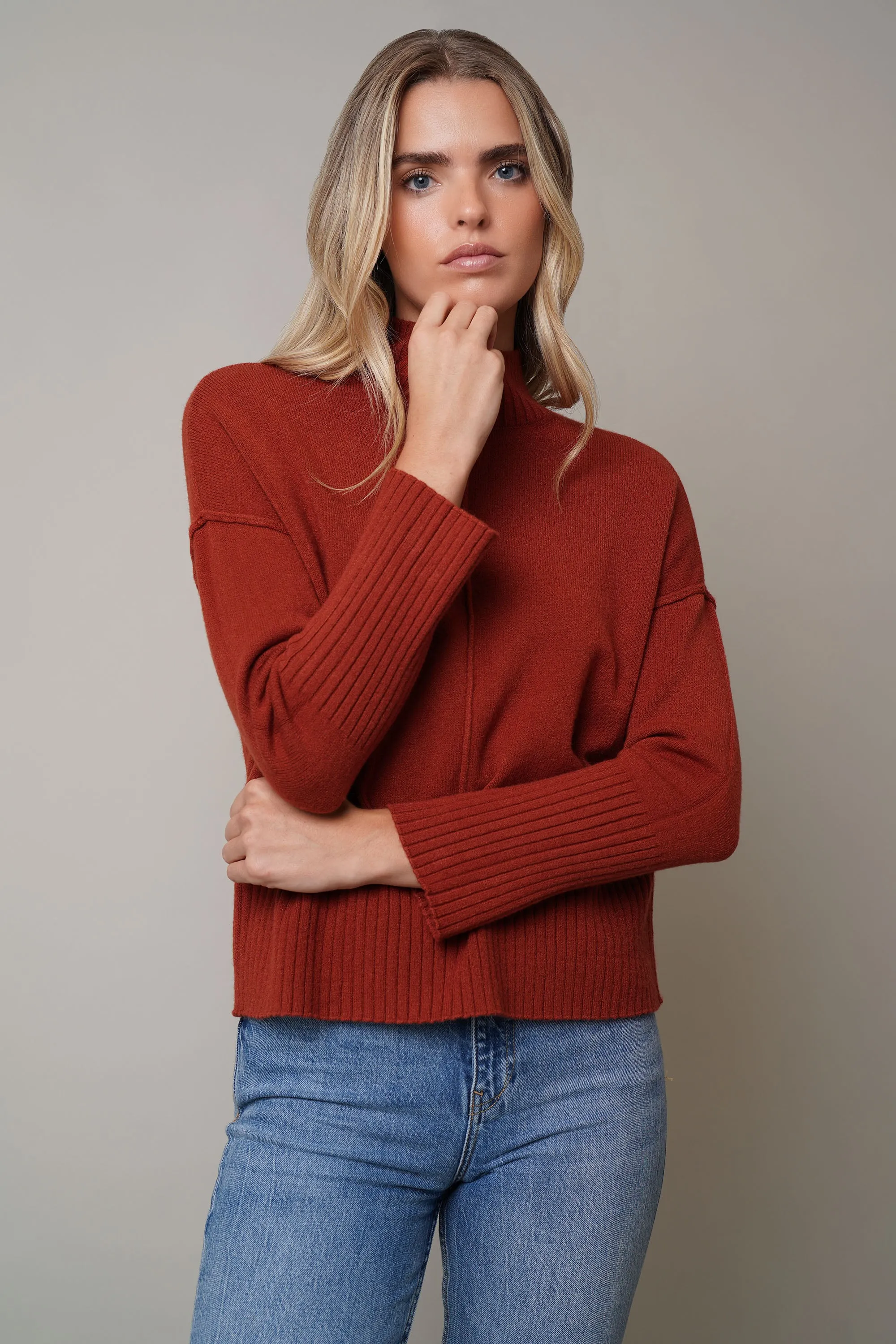 Mock Neck Pullover Sweater