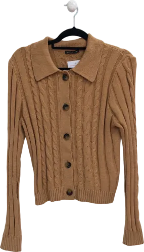 MOTF Camel Cable Knit Cardigan UK M