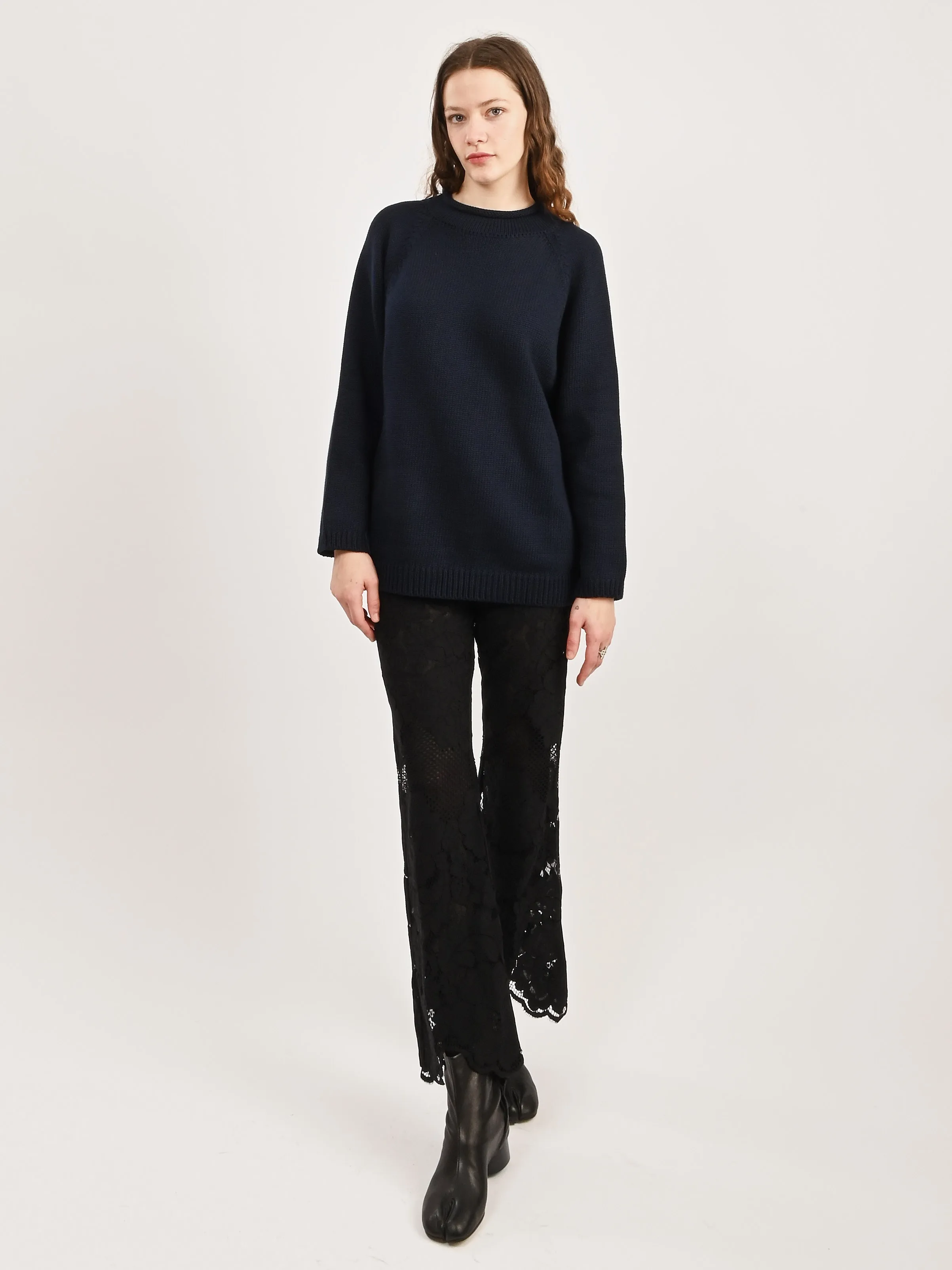 Navy Oversized Cotton Jumper