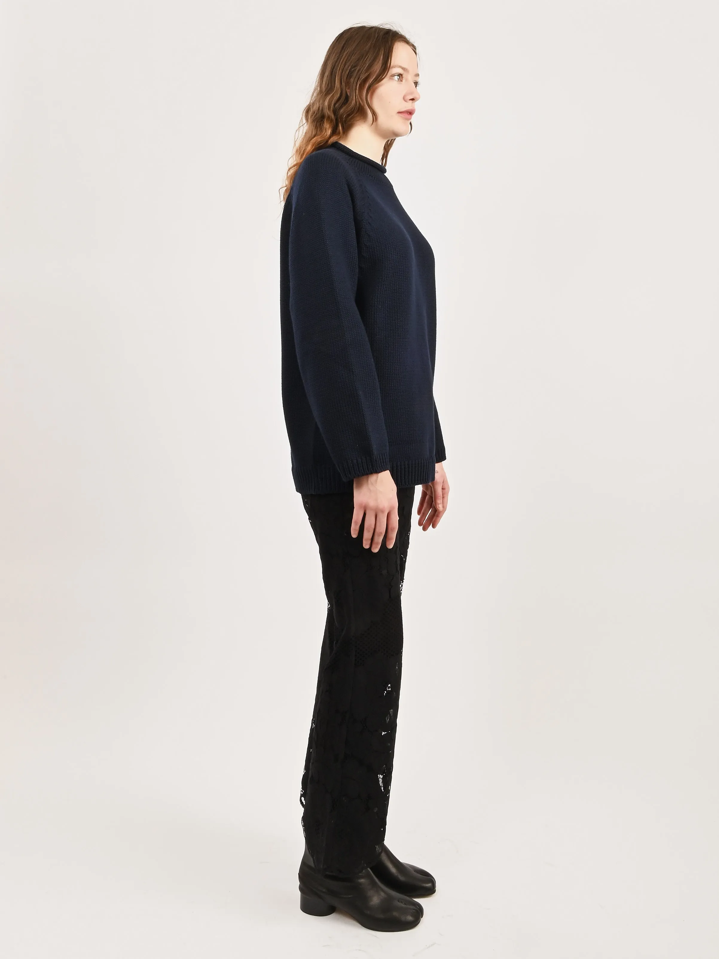 Navy Oversized Cotton Jumper