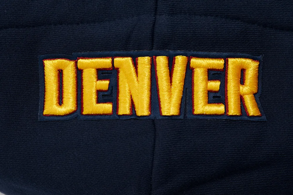 NBA DENVER NUGGETS SCRIPT TAIL WOMEN'S RIB FLC CROPPED PO HOODIE (MIDNIGHT NAVY)