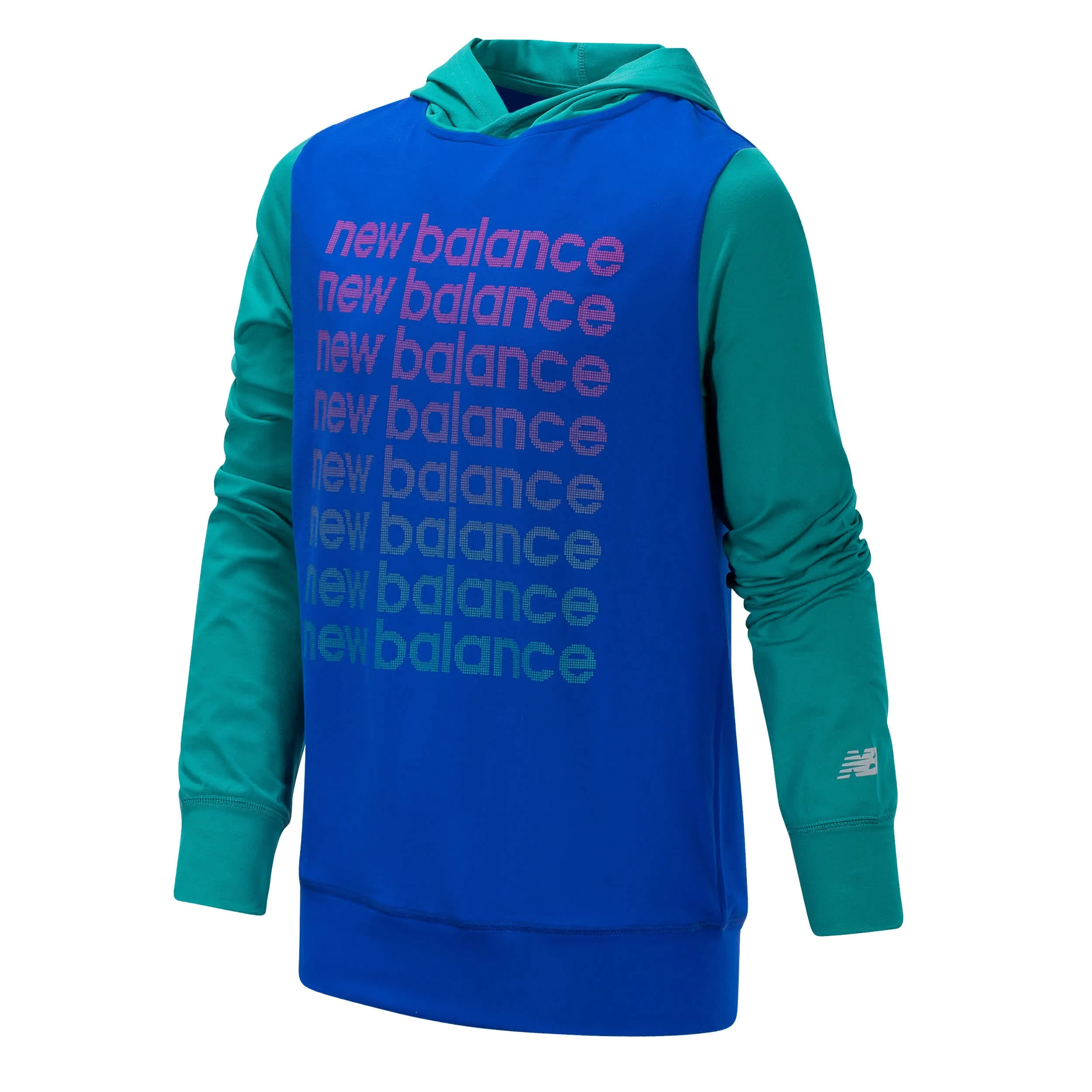 New Balance Girls Uv Blue/Amazonite Hooded Pullover