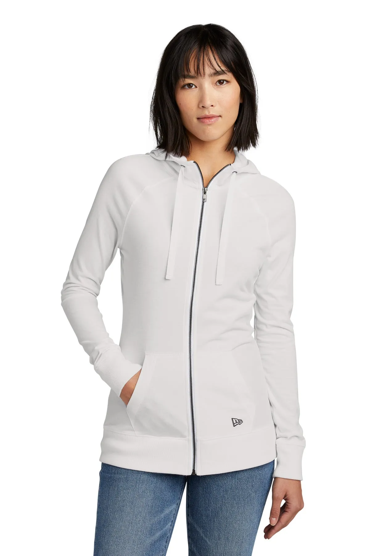 New Era Ladies Sueded Cotton Blend Full-Zip Hoodie. LNEA122