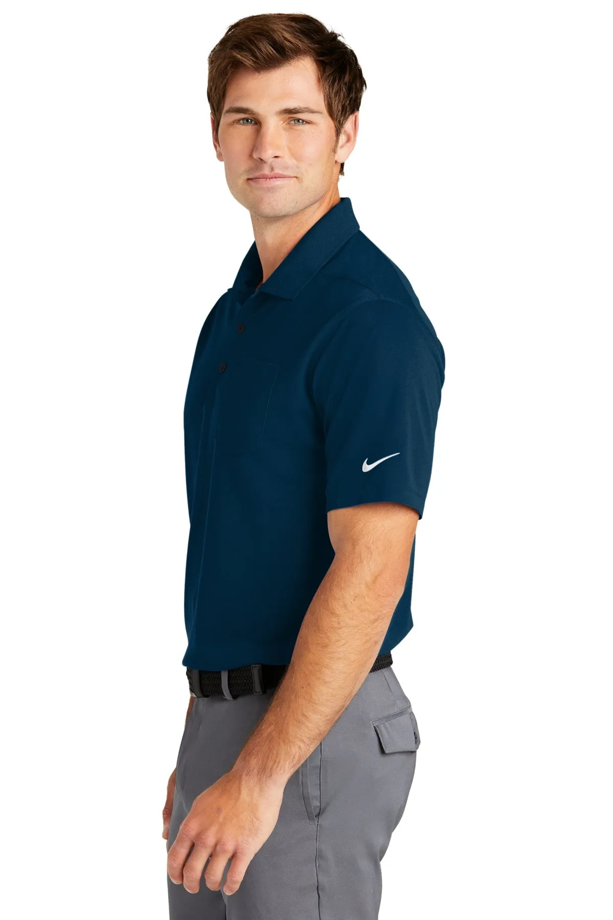 Nike Dri-FIT Micro Pique Custom Pocket Polos, Navy