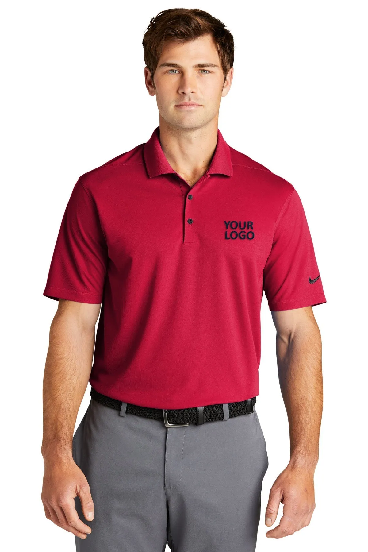 Nike Dri-FIT Micro Pique Customized Tall Polos, University Red