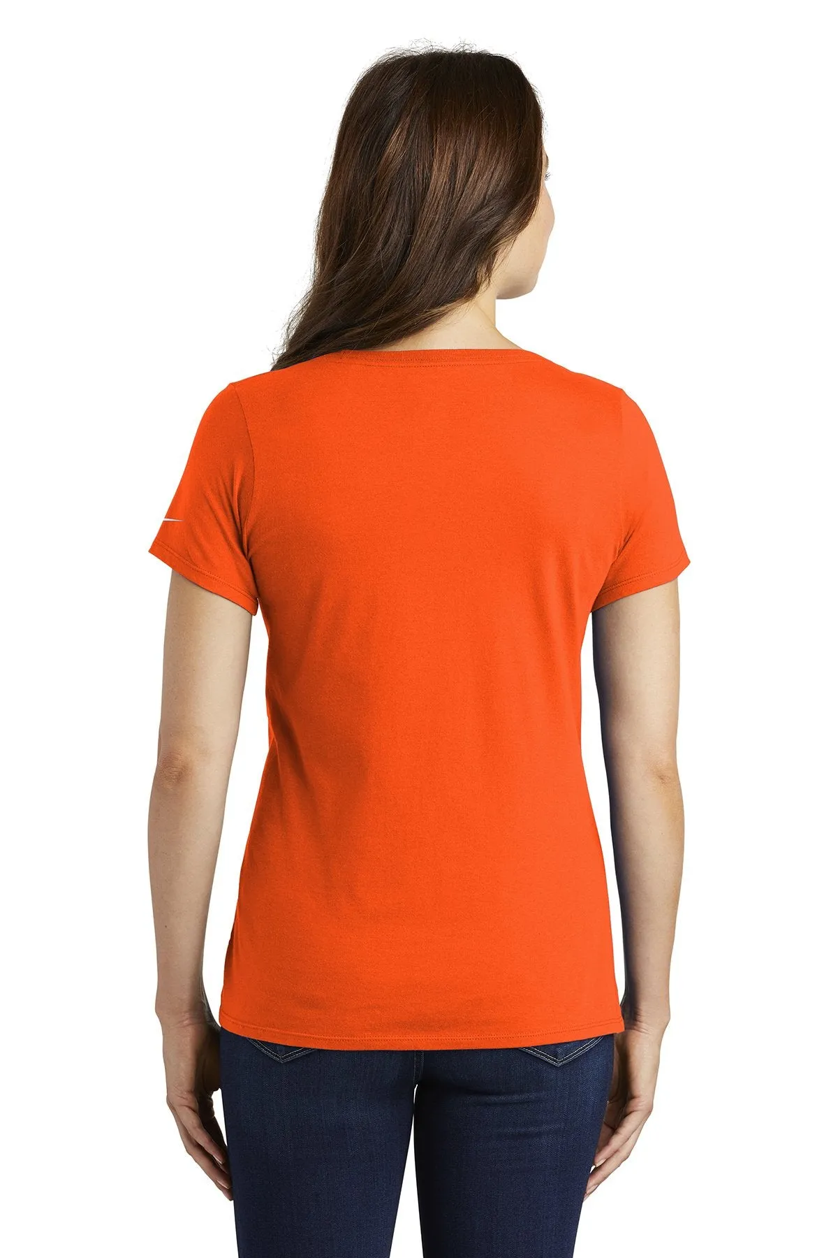 Nike Ladies Core Cotton Scoop Neck Customized Tees, Brilliant Orange