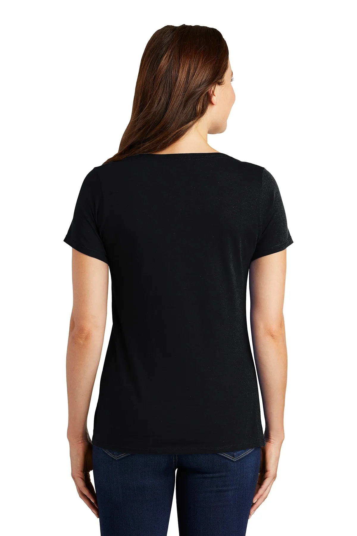 Nike Ladies DriFIT CottonPoly Scoop Neck Custom Tees, Black