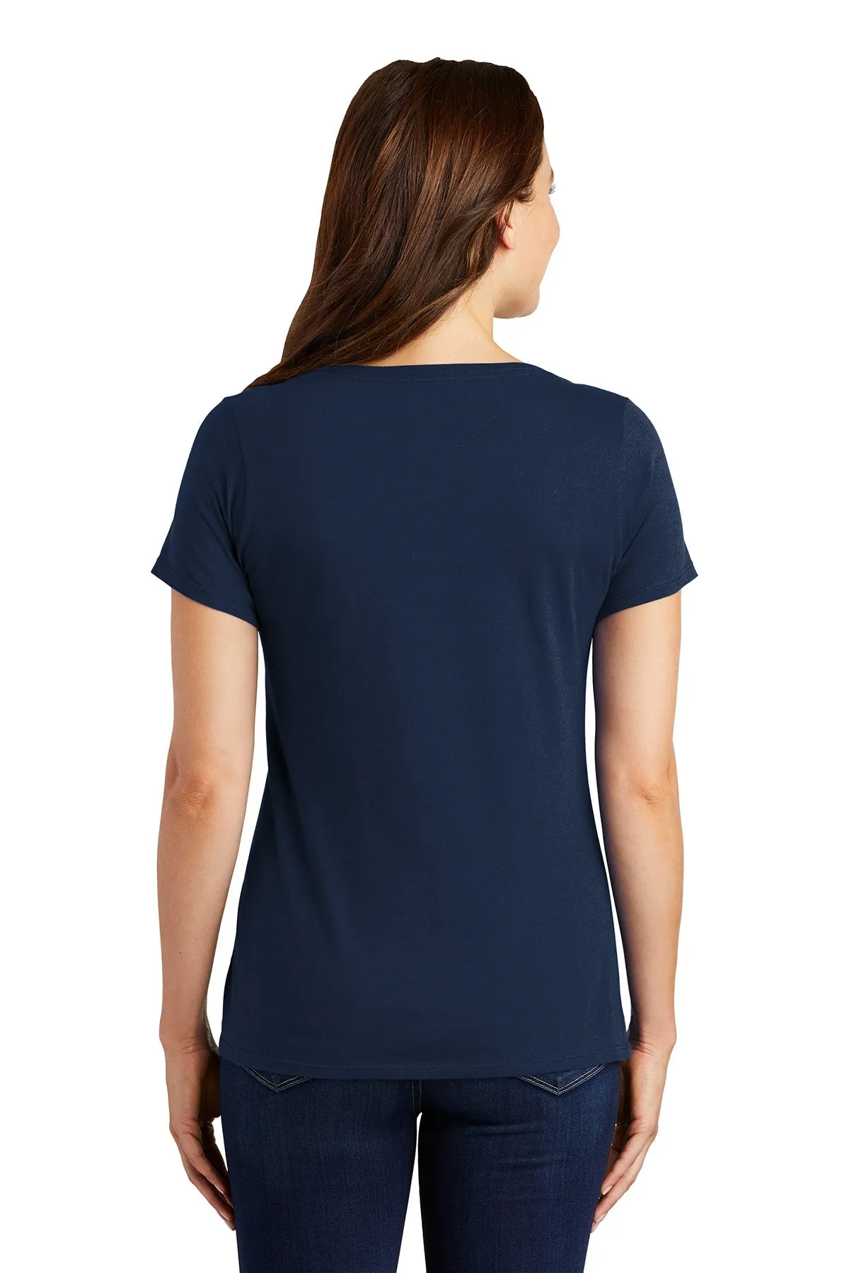 Nike Ladies DriFIT CottonPoly Scoop Neck Custom Tees, College Navy