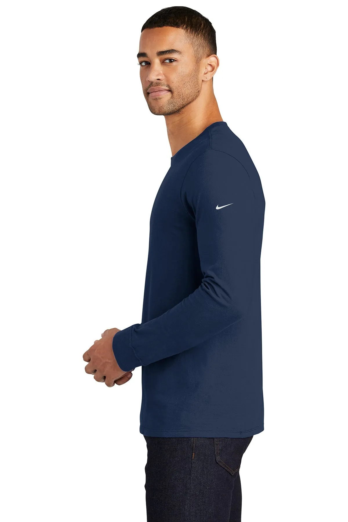 Nike Long Sleeve Customized Tees, College Navy