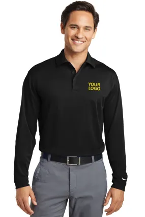 Nike Tall Long Sleeve Dri-FIT Stretch Custom Polos, Black