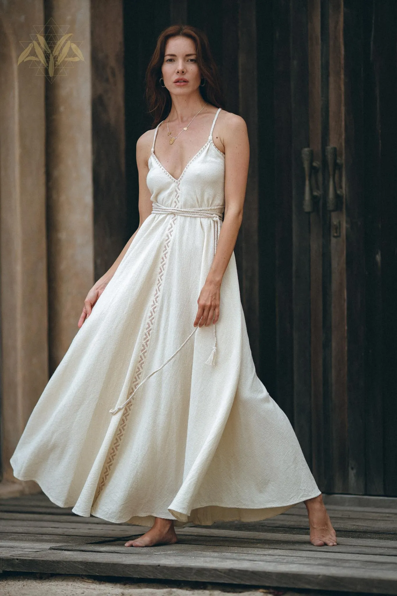 Off-White Boho Dress • Goddess Dress • Simple Wedding Dress