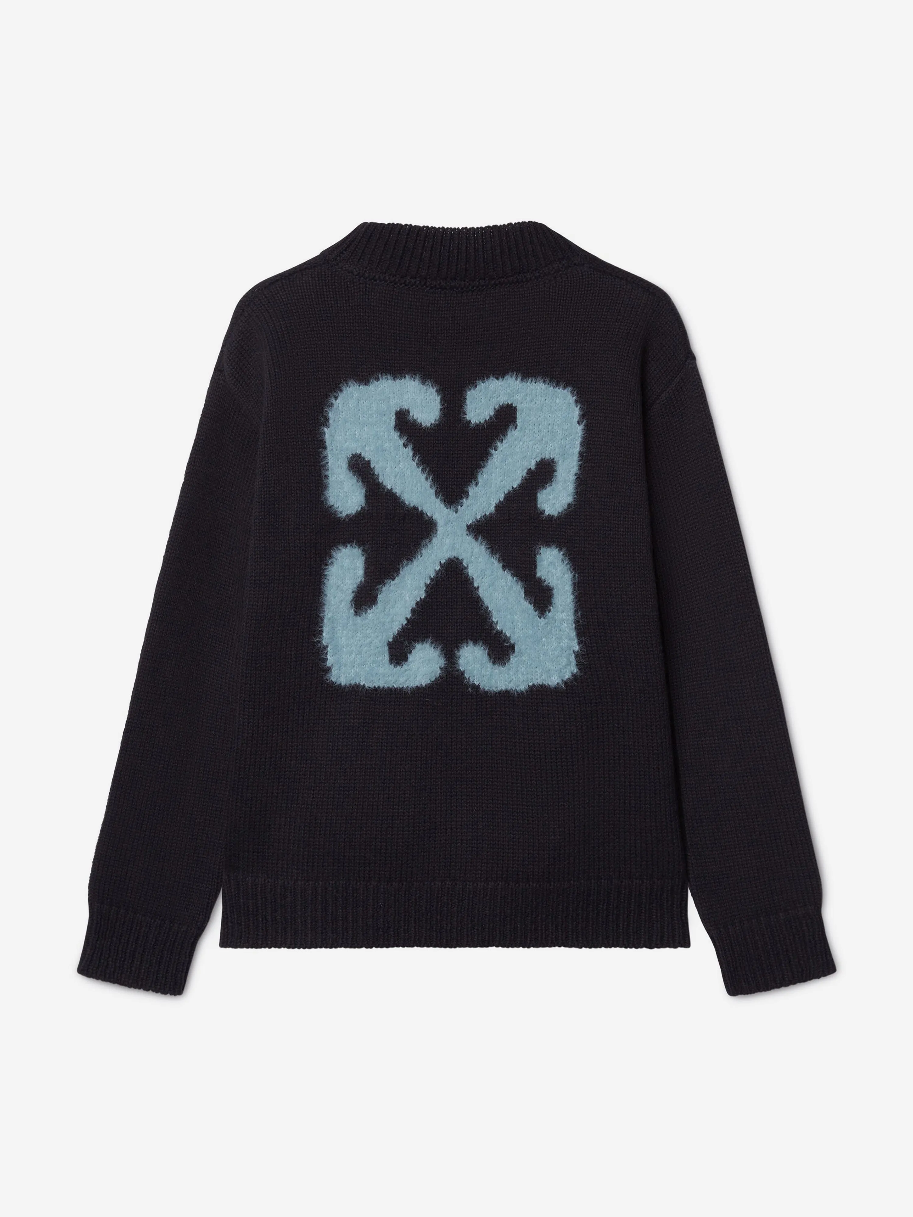 Off-White Kids Arrow Chunky Knit Cardigan in Black