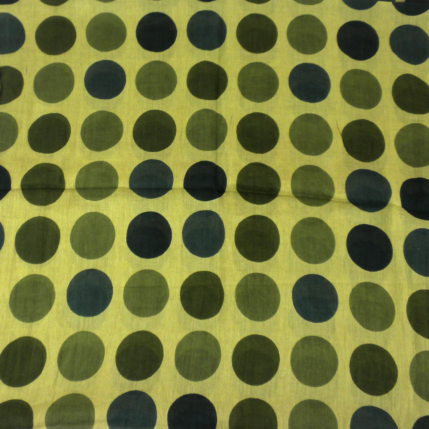 Olive Polka Dots Cotton Scarf Asha Handicrafts