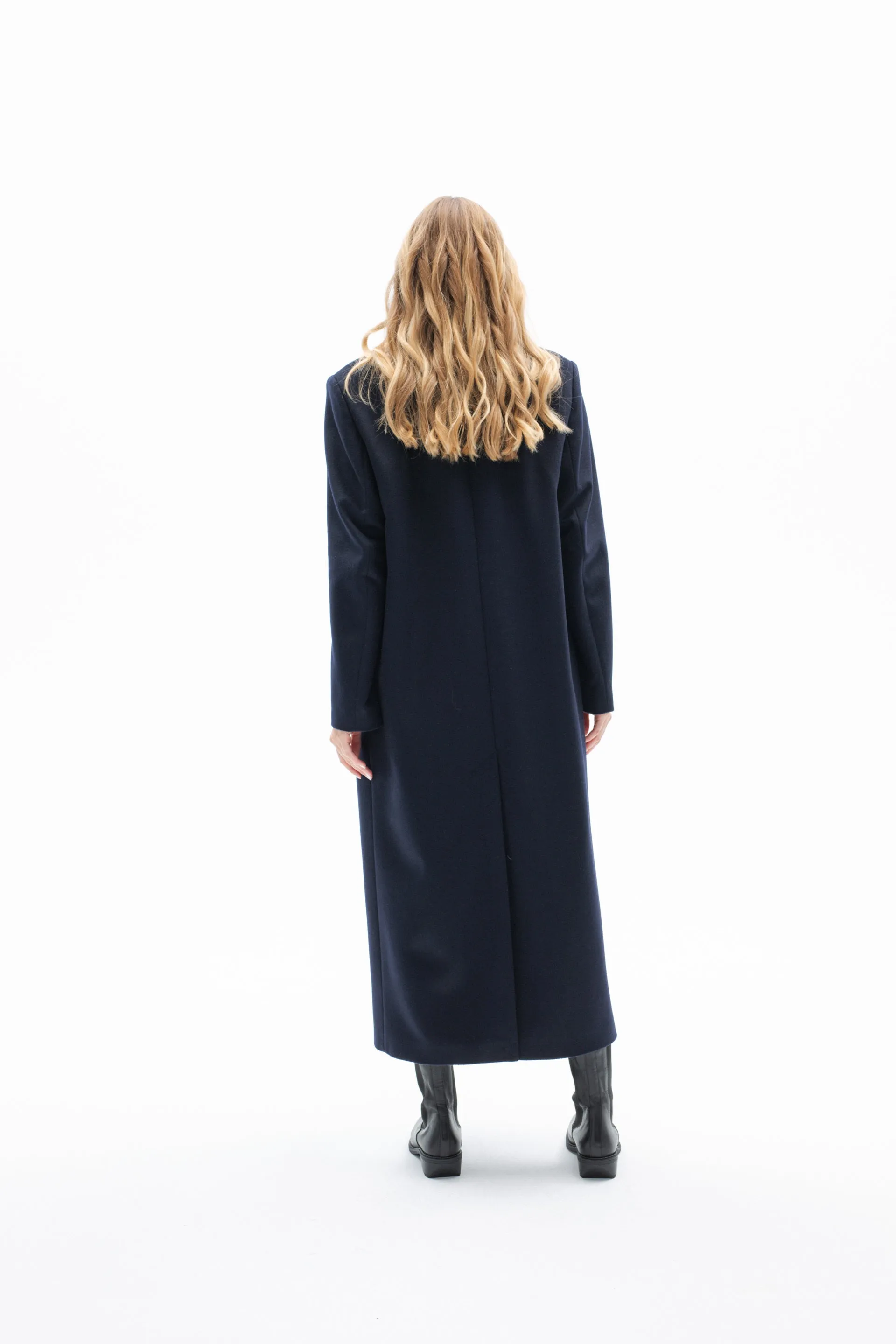 ONE BUTTON CLASSIC NAVY COAT