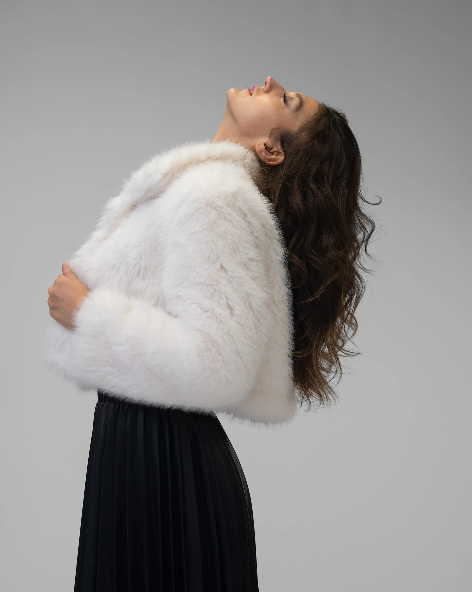 Opal Cropped Faux Fur Jacket