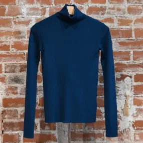 Pendleton Ladies Rib Merino Turtleneck in Peacock Blue