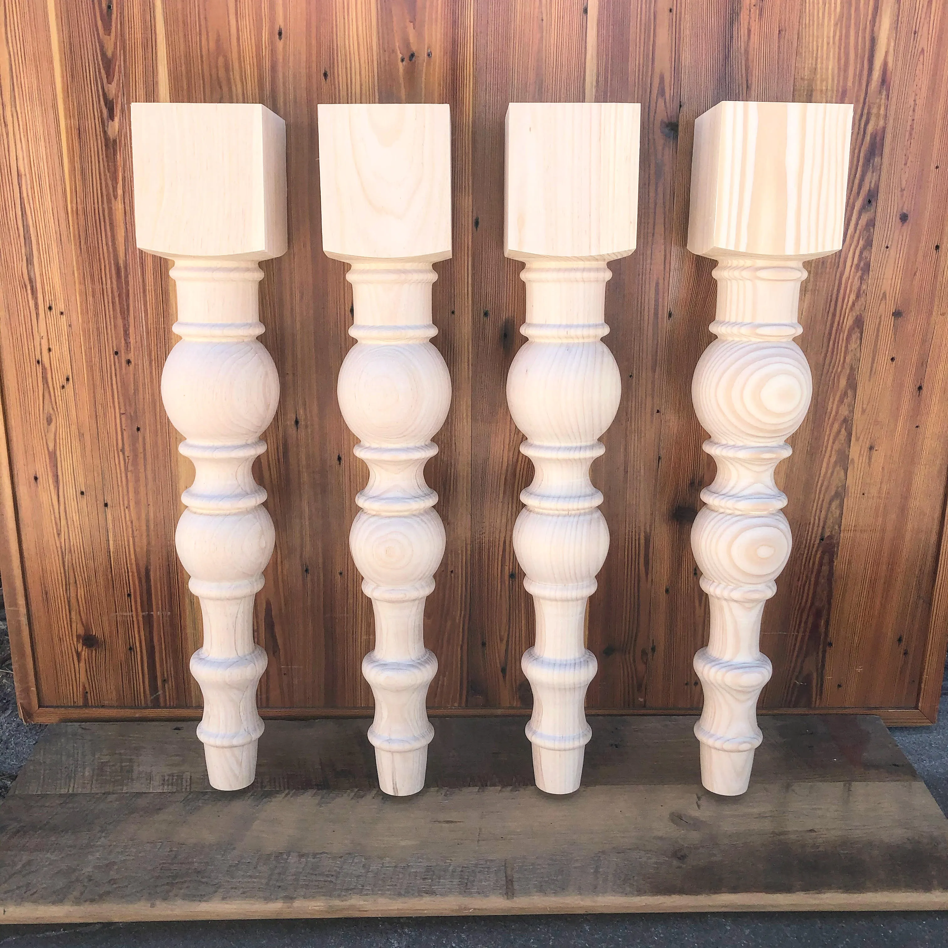 Pine Modern Chunky Farmhouse Dining Legs - 5" x 29"