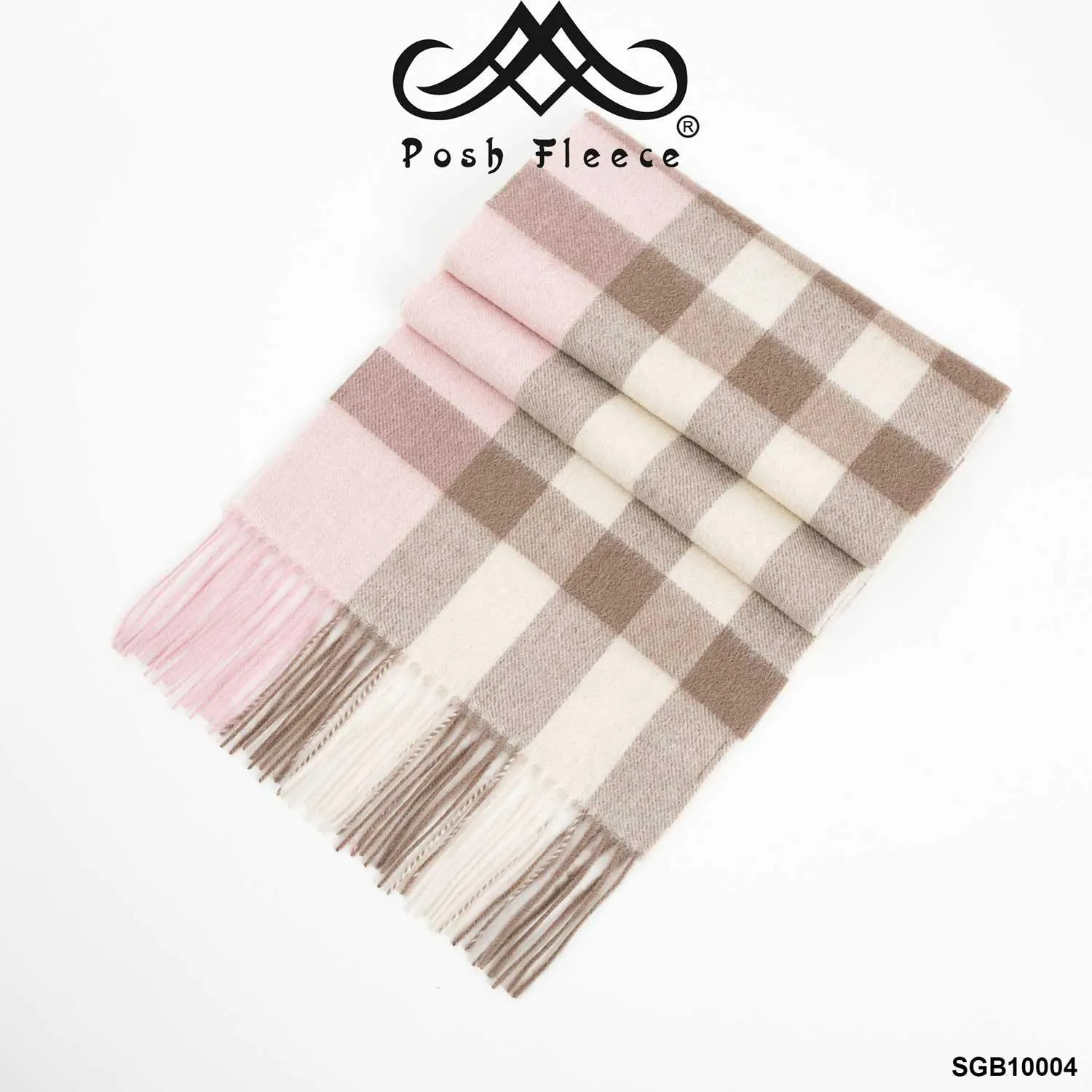 POSH FLEECE Pure Wool Luxurious Scarf with Fringed Trim SGB10004